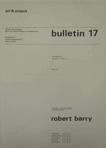 Art & Project Bulletin 17