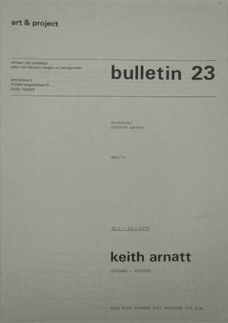 Art & Project Bulletin 23