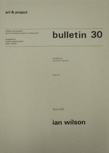 Art & Project Bulletin 30