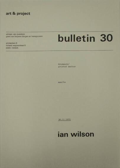 Art & Project Bulletin 30