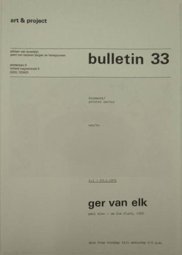 Art & Project Bulletin 33