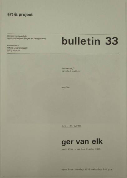 Art & Project Bulletin 33