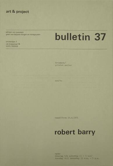 Art & Project Bulletin 37
