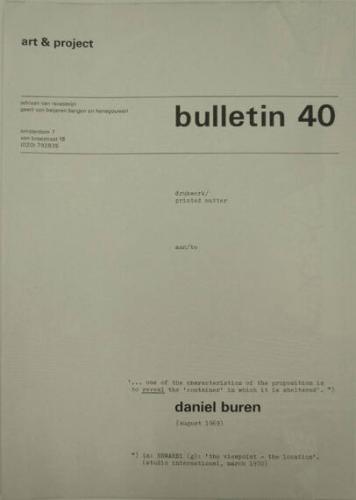 Art & Project Bulletin 40