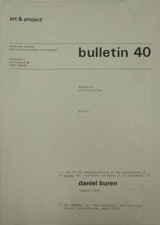 Art & Project Bulletin 40