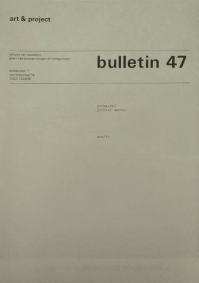 Art & Project Bulletin 47