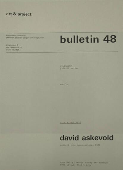 Art & Project Bulletin 48