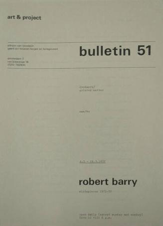 Art & Project Bulletin 51