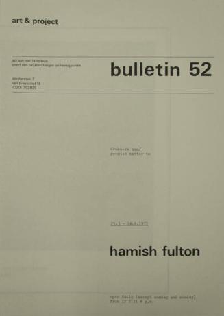 Art & Project Bulletin 52