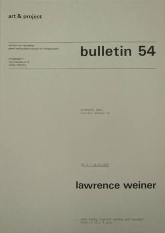 Art & Project Bulletin 54