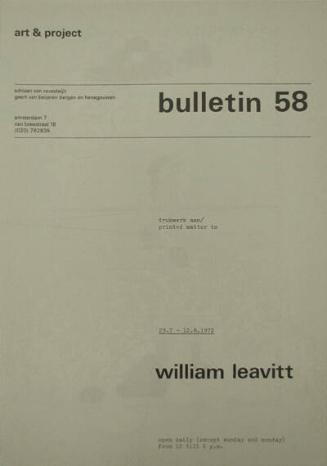 Art & Project Bulletin 58