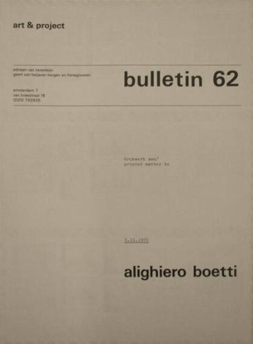 Art & Project Bulletin 62