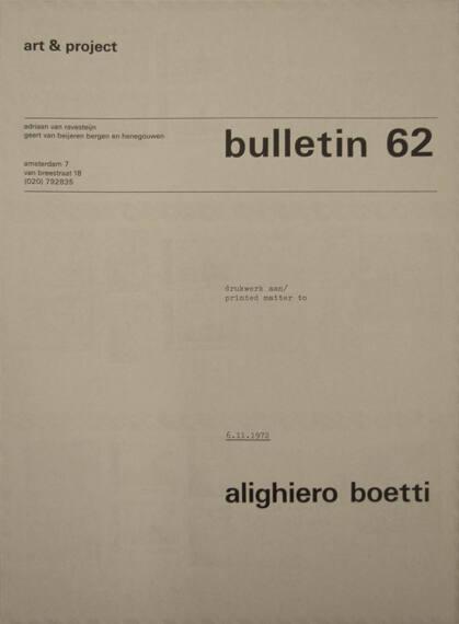 Art & Project Bulletin 62