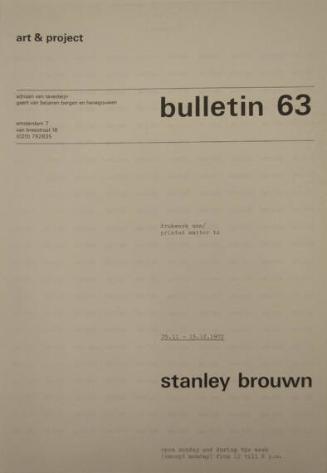 Art & Project Bulletin 63