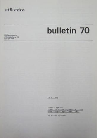 Art & Project Bulletin 70