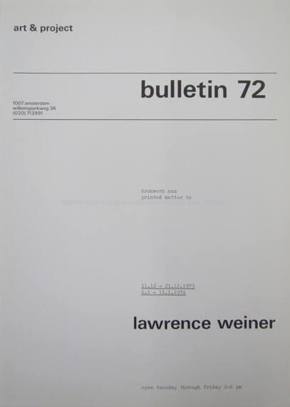 Art & Project Bulletin 72