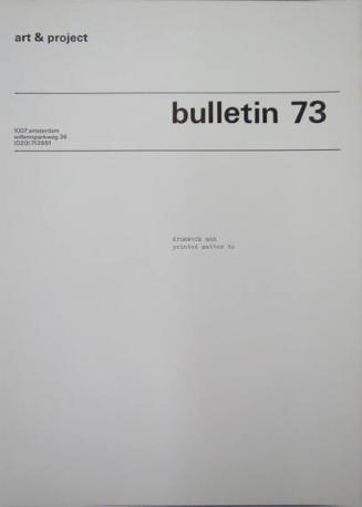 Art & Project Bulletin 73