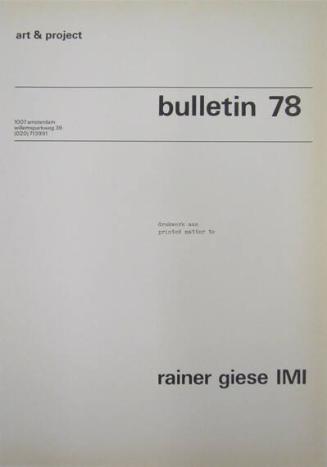 Art & Project Bulletin 78