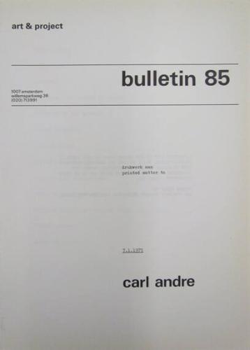 Art & Project Bulletin 85