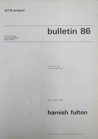 Art & Project Bulletin 86