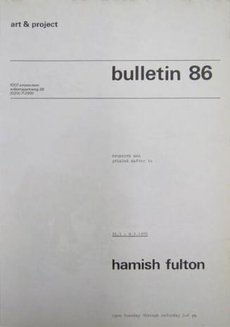 Art & Project Bulletin 86