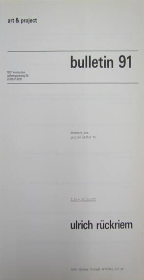Art & Project Bulletin 91