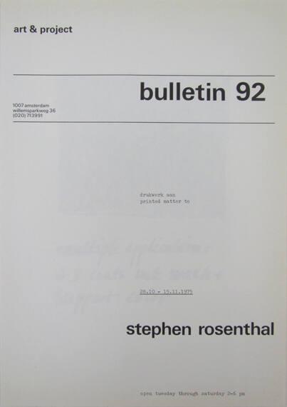 Art & Project Bulletin 92