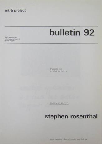 Art & Project Bulletin 92