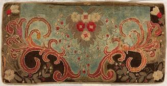 Hooked rug with Fleur de lis motif