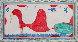 Flamingo and Alligator