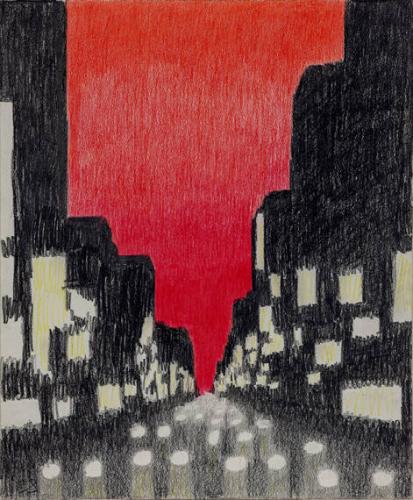 Untitled (New York crosstown sunset)