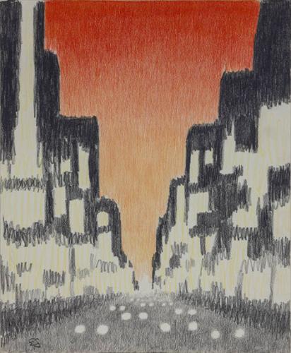 Untitled (New York crosstown sunset)