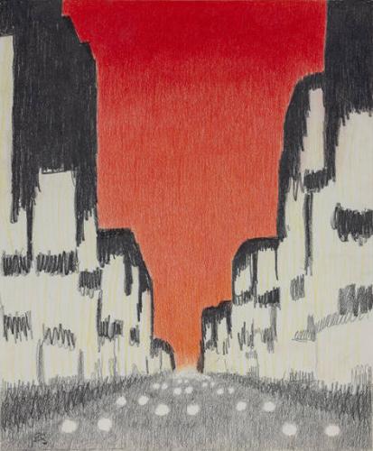Untitled (New York crosstown sunset)