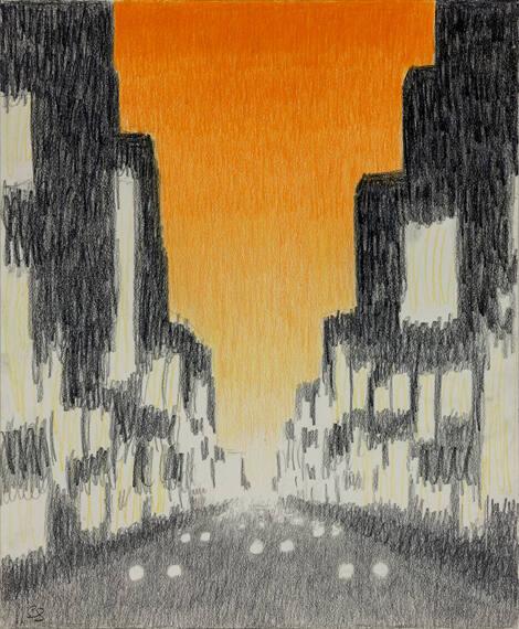 Untitled (New York crosstown sunset)