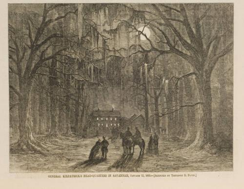 General Kilpatrick's Head-Quarters in Savannah, January 11, 1865 (from Harper's Weekly, February 4, 1865)