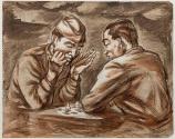 Guadalcanal, Chess Players, from 13 Sketches, Camp and Transport