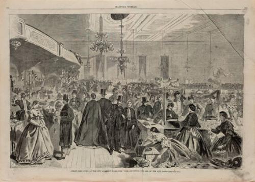 Great Fair Given at the City Assembly Rooms, New York, December, 1861, In Aid of the City Poor (from Harper's Weekly, December 28,1861)