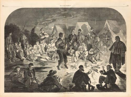 A Bivouac Fire on the Potomac (from Harper's Weekly, December 21, 1861)