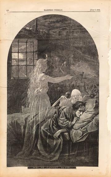 Why He Cannot Sleep (from Harper's Weekly July 7, 1866)