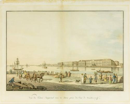 View of the Winter Palace Across the Neva from the Island of Basil
