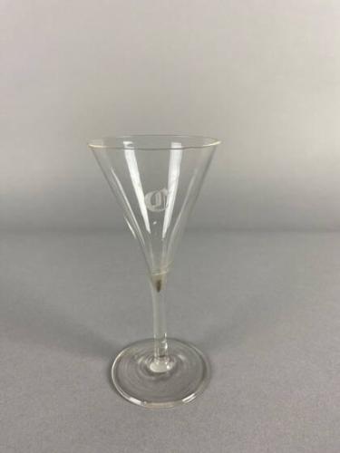 Sherry glass with etched "C" monogram for the Howell Cobb family (one of a pair)
