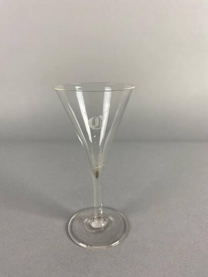 Sherry glass with etched "C" monogram for the Howell Cobb family (one of a pair)