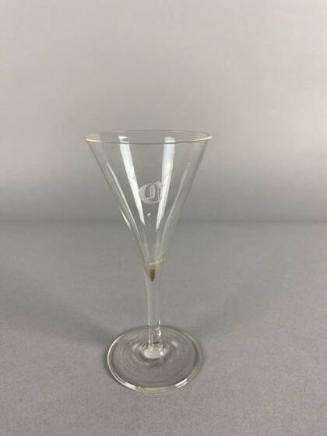 Sherry glass with etched "C" monogram for the Howell Cobb family (one of a pair)