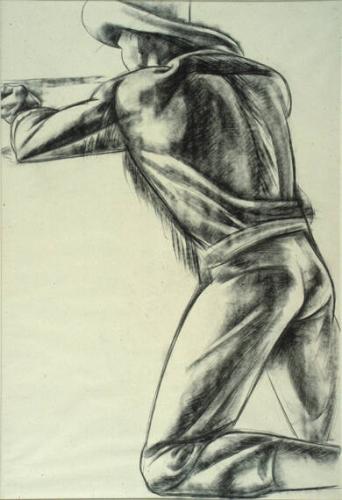 Untitled (rifleman with fringe coat and with legs)