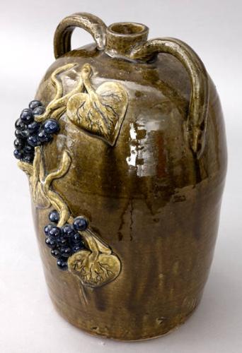 Pot with Grape Decorations