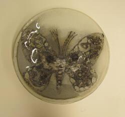 Round Plate With Butterfly Motif