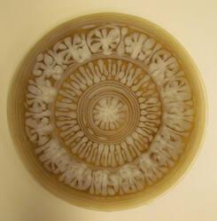 Round Plate (Brown With White Pattern)
