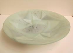 Large Shallow Bowl (White With Rectangular With Glass Inlay)