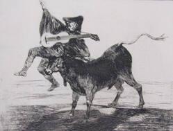 Aveugle Enleve Sur Les Cornes D'Un Taureau (Blind Man Tossed On The Horns Of A Bull)