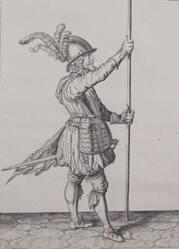 Pikeman (Soldier) Practicing Drill from The Exercise of Arms